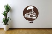 Muursticker Trein -  Bruin -  120 x 148 cm  -  baby en kinderkamer  naam stickers  alle - Muursticker4Sale