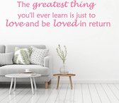 Muursticker The Greatest Thing - Roze - 160 x 40 cm - woonkamer slaapkamer alle