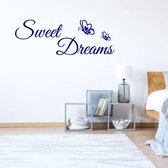 Muursticker Sweet Dreams -  Donkerblauw -  160 x 56 cm  -  slaapkamer  engelse teksten  alle - Muursticker4Sale