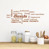 Muursticker Barista Wolk -  Bruin -  80 x 30 cm  -  nederlandse teksten  keuken  alle - Muursticker4Sale