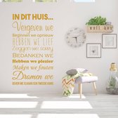 Muursticker Huisregels In Dit Huis -  Goud -  60 x 115 cm  -  nederlandse teksten  woonkamer  alle - Muursticker4Sale
