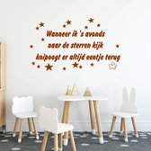 Muursticker Knipoog Ster -  Bruin -  160 x 96 cm  -  baby en kinderkamer  nederlandse teksten  slaapkamer  alle - Muursticker4Sale