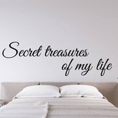 Muursticker Secret Treasures Of My Life -  Geel -  160 x 48 cm  -  slaapkamer  engelse teksten  alle - Muursticker4Sale