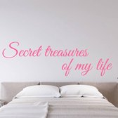 Muursticker Secret Treasures Of My Life -  Roze -  80 x 24 cm  -  slaapkamer  engelse teksten  alle - Muursticker4Sale