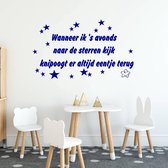Muursticker Knipoog Ster - Donkerblauw - 160 x 96 cm - taal - nederlandse teksten baby en kinderkamer - teksten en gedichten baby en kinderkamer slaapkamer alle