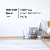 Muursticker Remember - Zwart - 120 x 34 cm - engelse teksten slaapkamer