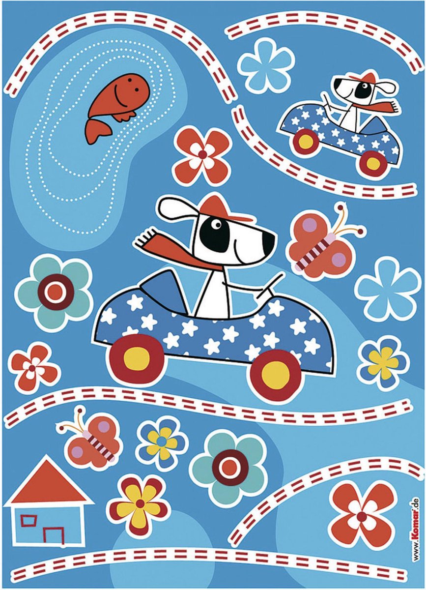 Komar - Muursticker - Jongenskamer - Zelfklevend - Muurdecoratie - Stickers - 50 x 70 cm