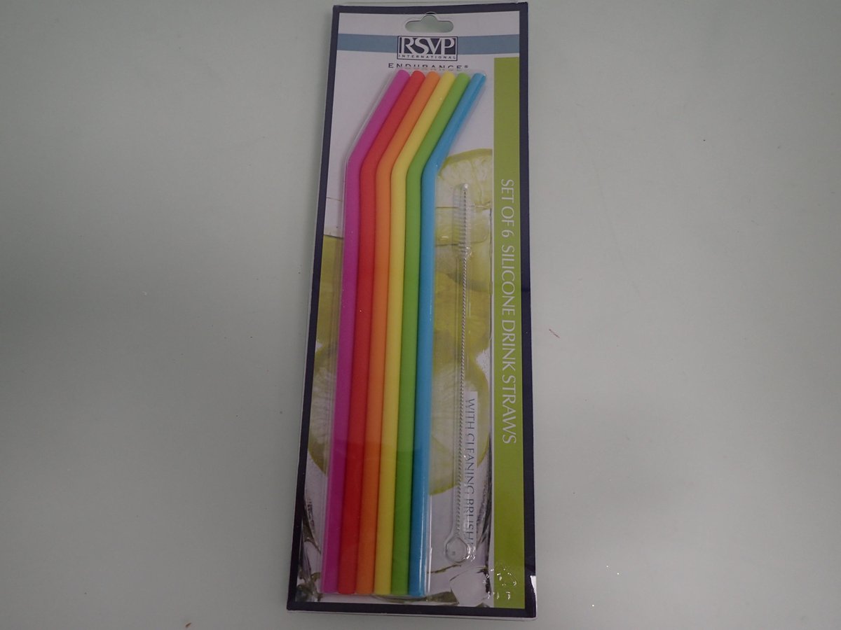 Herbruikbare Siliconen Rietjes Set - Kleurrijk - 6 stuks - 21 cm - Inclusief Schoonmaakborstel