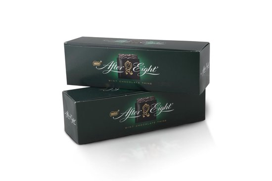 Foto: Nestl after eight 2 stuks dunne pralines van pure chocolade met pepermuntvulling