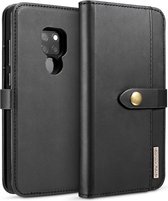 DG.MING lamsvacht afneembare horizontale flip magnetische hoes voor Huawei Mate 20, met houder en kaartsleuven en portemonnee (zwart)