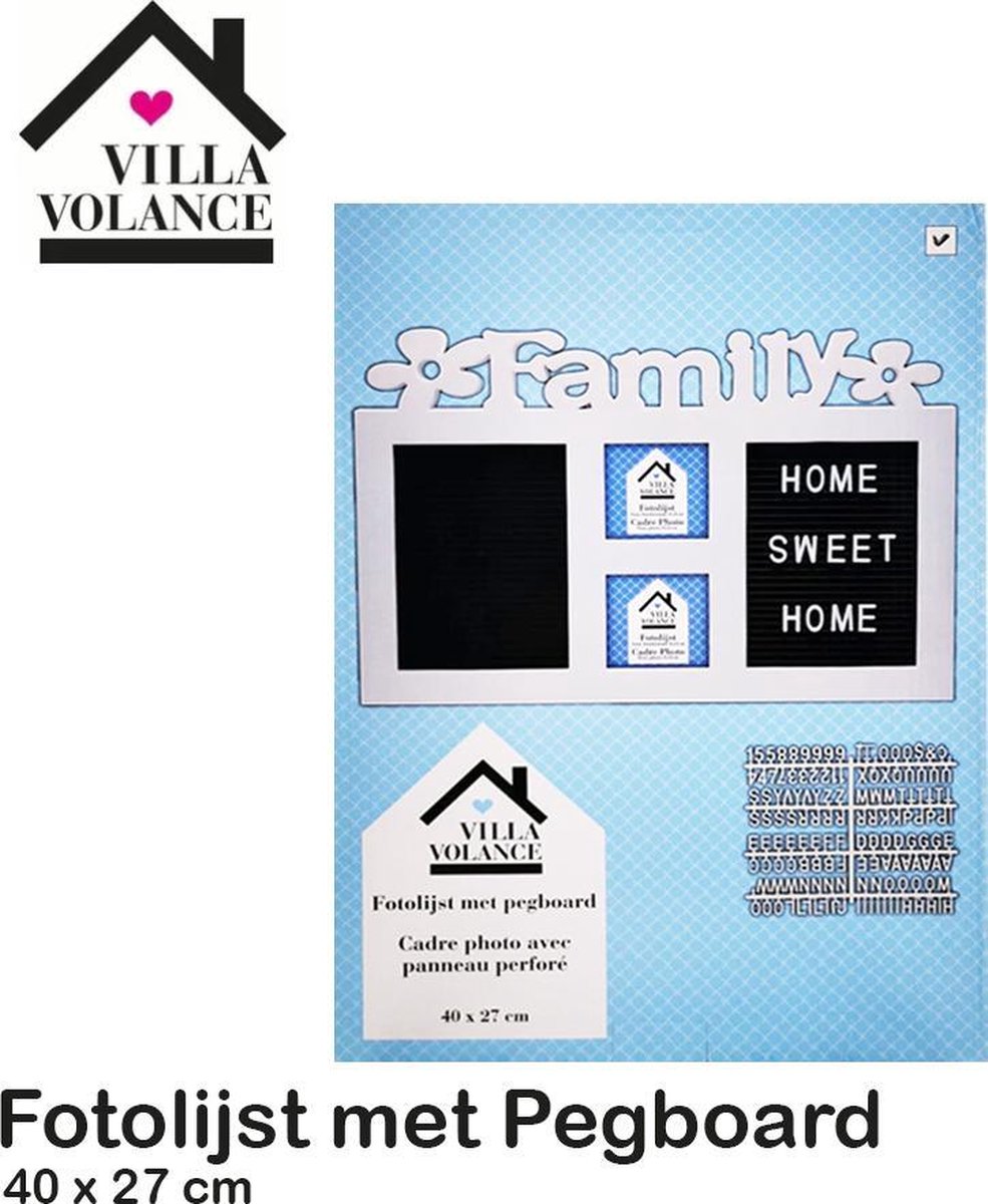 Villa Volance Fotolijst met Pegboard 40 x 27 cm - Wit
