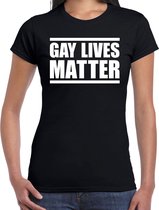 Gay lives matter anti homo / lesbo discriminatie t-shirt zwart voor dames M