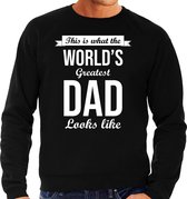 Worlds greatest dad cadeau sweater zwart voor heren 2XL