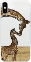 ADEL Siliconen Back Cover Softcase Hoesje Geschikt voor iPhone XR - Giraffe Familie