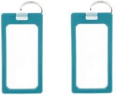 Kofferlabels - Bagagelabels - Sleutellabels - Label - Met sleutelring - Turquoise - Turkoois - 2 stuks