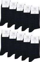 Jacob & Roy's Zwarte Sokken Heren & Dames - 9 Paar - Maat 39-42