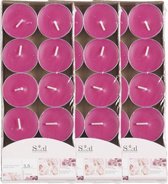 30x Geurtheelichtjes rozen/roze 3,5 branduren - Geurkaarsen rozengeur bloemengeur - Waxinelichtjes