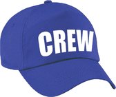 Blauwe crew personeel team pet / baseball cap voor dames en heren - verkleedhoofddeksel