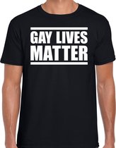 Gay lives matter anti homo discriminatie t-shirt zwart voor heren 2XL