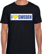 I love Sweden / Zweden landen t-shirt zwart heren S