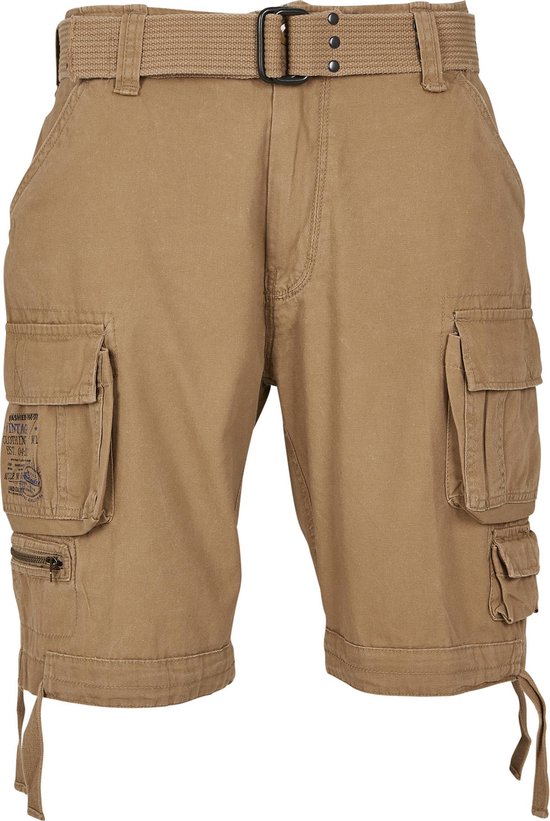 Heren - Mannen - Dikke kwaliteit - met riem - Menswear - Streetwear - Casual - Modern - Vintage - Savage - Cargo - Shorts - Cargo korte broek beige