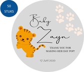 Geboorte sticker op maat - Babyshower sticker | 50 stuks | Persoonlijke sticker | Meisje Jongen geboren |Geboortekaart | Team Boy Girl | Envelop sticker | Cadeau - Gift - Cadeauzak