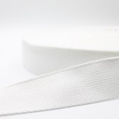 10 Meter KATOEN Tassenband, Breedte 40mm, Kleur WIT 34