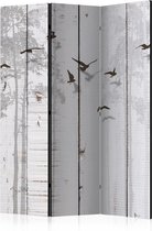 Kamerscherm - Scheidingswand - Vouwscherm - Birds on Boards [Room Dividers] 135x172 - Artgeist Vouwscherm