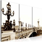 Schilderijen Op Canvas - Schilderij - Romantische wandeling door Parijs 60x40 - Artgeist Schilderij