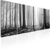 Schilderijen Op Canvas - Schilderij - Monochrome Forest 225x90 - Artgeist Schilderij