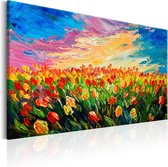 Schilderijen Op Canvas - Schilderij - Sea of Tulips 120x80 - Artgeist Schilderij