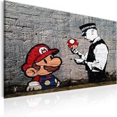 Schilderijen Op Canvas - Schilderij - Mario and Cop by Banksy 120x80 - Artgeist Schilderij