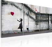 Schilderijen Op Canvas - Schilderij - Er is altijd hoop (Banksy) - drieluik 120x60 - Artgeist Schilderij
