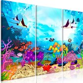 Schilderijen Op Canvas - Schilderij - Underwater Fun (3 Parts) 90x60 - Artgeist Schilderij