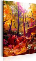 Schilderijen Op Canvas - Schilderij - Gemalter Wald 80x120 - Artgeist Schilderij