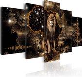 Schilderijen Op Canvas - Schilderij - Golden Lion 200x100 - Artgeist Schilderij