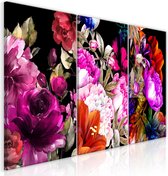 Schilderijen Op Canvas - Schilderij - Holiday Bouquet (3 Parts) 120x60 - Artgeist Schilderij