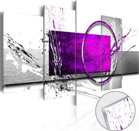 Schilderijen Op Canvas - Afbeelding op acrylglas - Purple Expression [Glass] 200x100 - Artgeist Schilderij