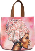 Shopper - Canvas tas - African Women Pomegranate - WhimsicalCollection - Lichtgewicht - Strandtas - Weekendtas - Reistas. Mooi modieus en bijzonder. Nooit meer saai over straat of