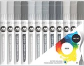 Molotow Aqua Color Brush Marker Grey Set