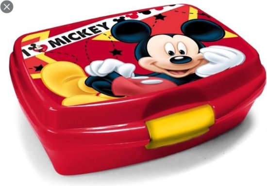 Dochter Briesje computer Mickey Mouse lunch box / broodtrommel rood | bol.com