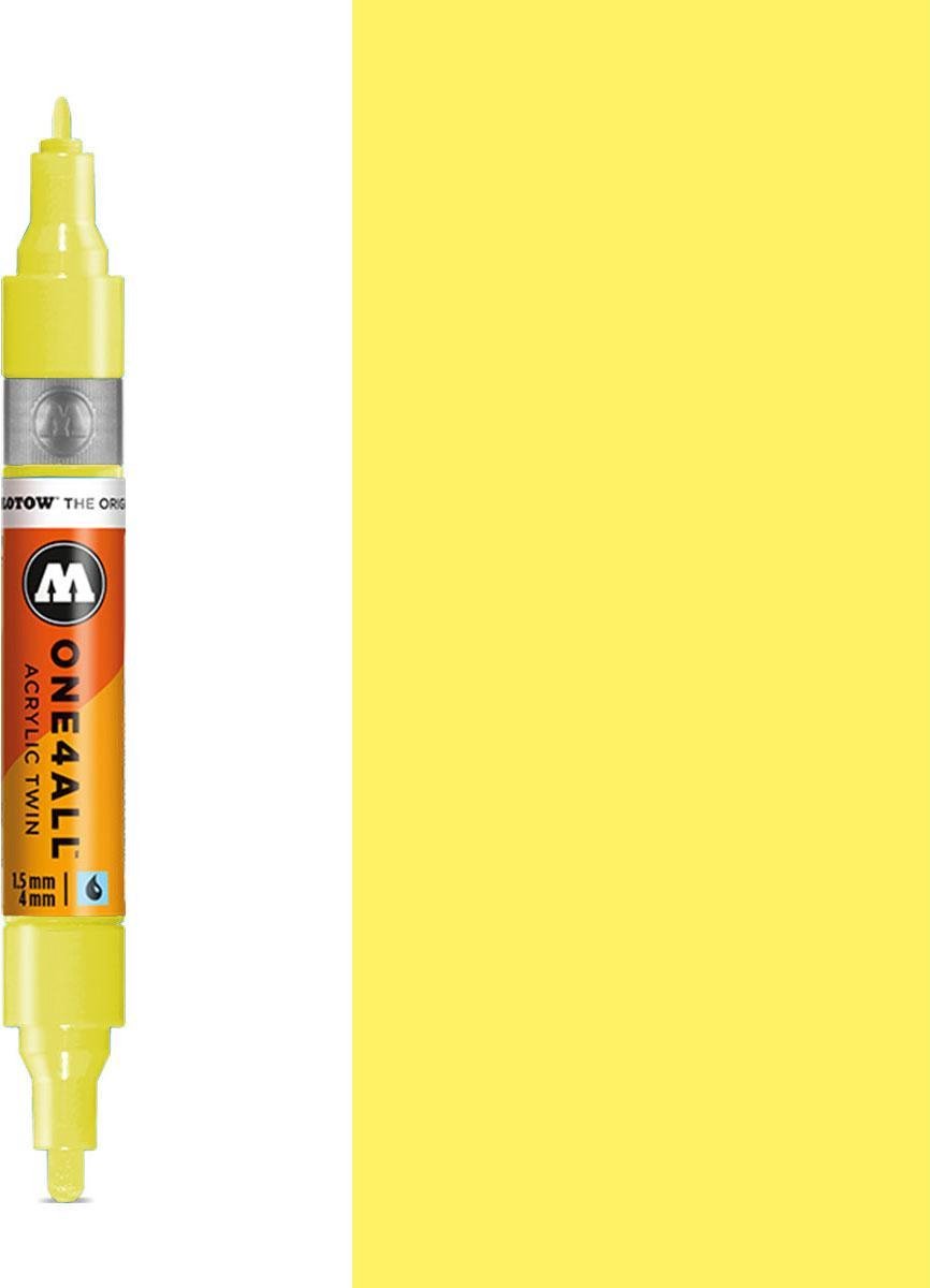 MOLOTOW One4All Premium Acrylic TWIN Marker 1,5 + 4mm - 220 Neon Gelb Fluor