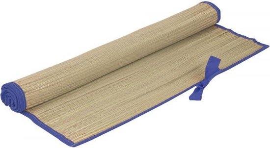 Beach mat yoga mat | riet | 175 x 60 cm | oprolbaar | blauw | bol.com