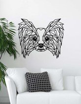 Papillon / Vlinderhondje Geometrisch Hout 90 x 106 cm Black - Honden - Wanddecoratie