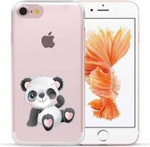Apple Iphone 7 / 8 / SE 2020 / SE2022 transparant panda siliconen hoesje - Pandabeertje knipoog