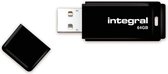 Integral USB-sticks 64GB Black USB Flash Drive, USB2.0, 10.1g