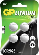 GP Lithium CR2025 knoopcelbatterijen - 4 stuks