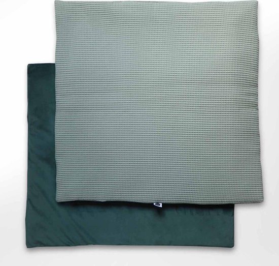 Vierkant boxkleed velvet groen - 80x80 cm | bol.com