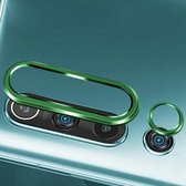 Voor Geschikt voor Xiaomi Mi 10 0.3mm 9D 9H achteruitrijcamera Lens gehard glasfilm + lensringframe (groen)