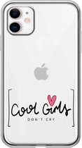 Apple Iphone 11 siliconen bescherm hoesje  - Transparant - Cool Girls